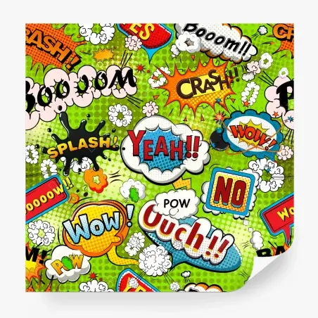 Papier peint motif pop art bande dessinée coloré et dynamique – Wallnifity®