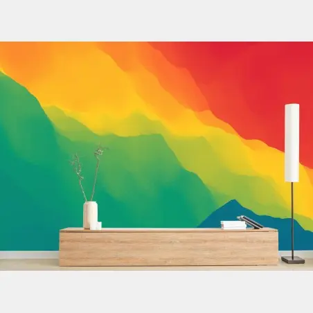 Papier peint paysage abstrait de montagnes en dégradé – Wallnifity®