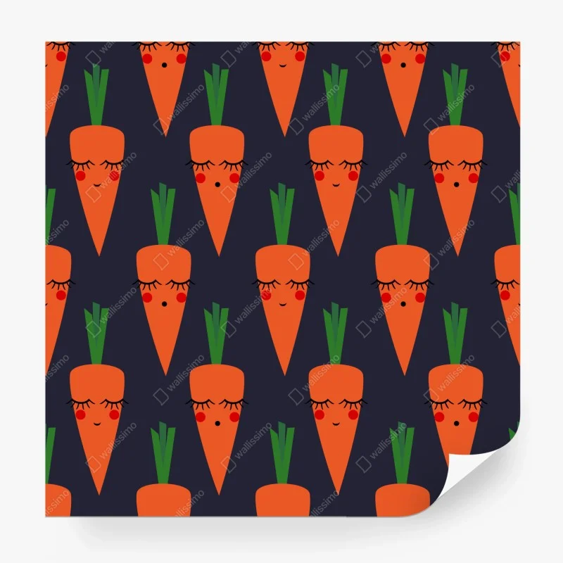 Papier peint motif carottes mignonnes pour décoration murale – Wallnifity® Papier peint motif carottes mignonnes pour décoration murale – Wallnifity®