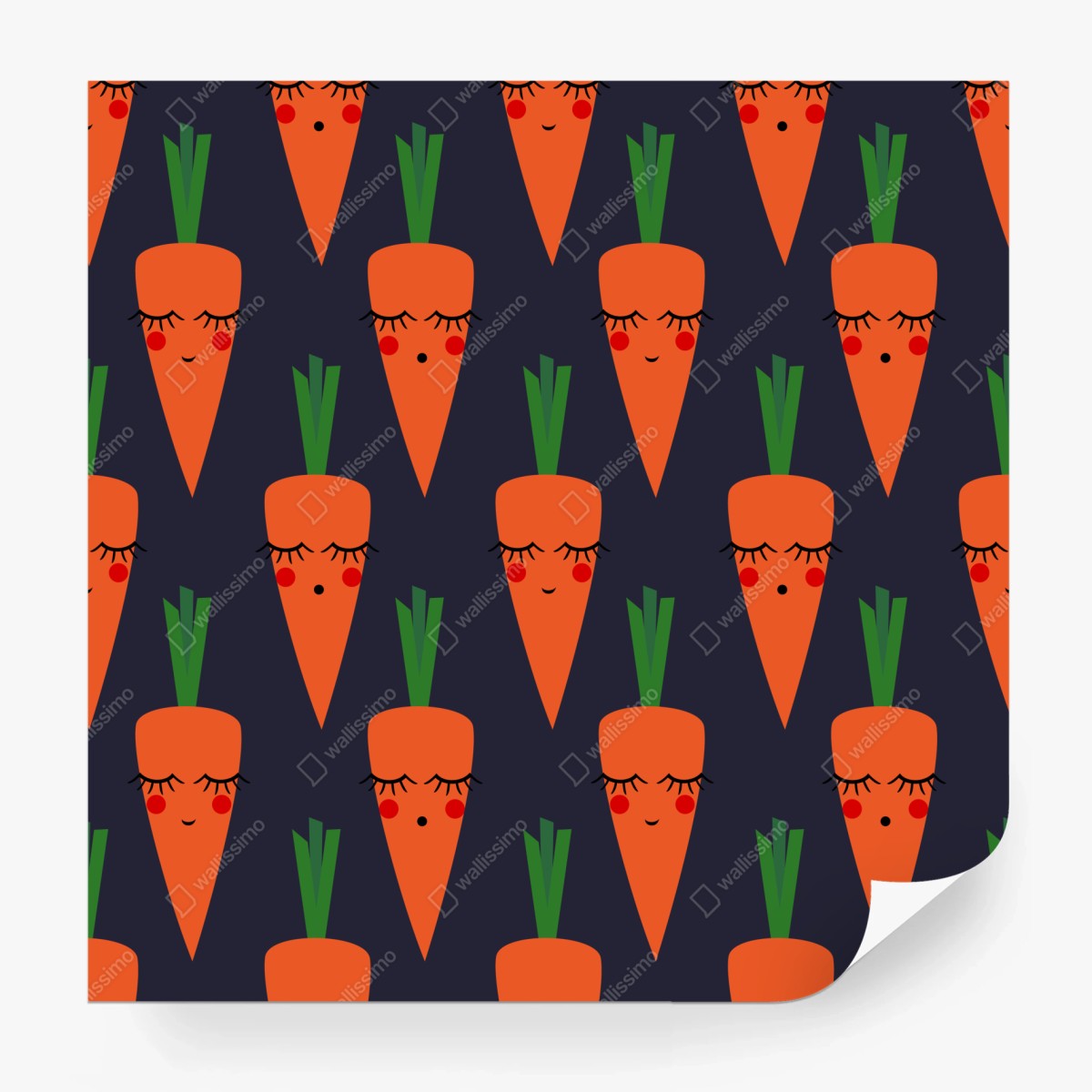 Papier peint motif carottes mignonnes pour décoration murale – Wallnifity®