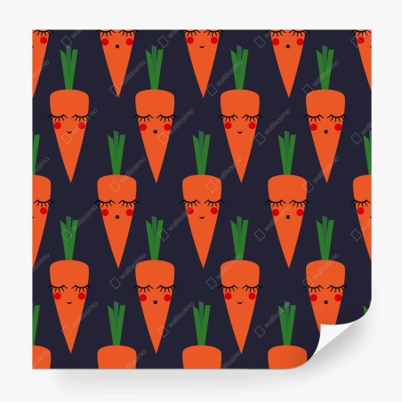 Papier peint motif carottes mignonnes pour décoration murale – Wallnifity®