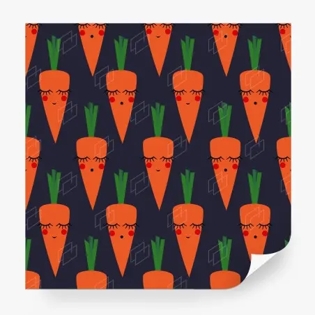 Papier peint motif carottes mignonnes pour décoration murale – Wallnifity®