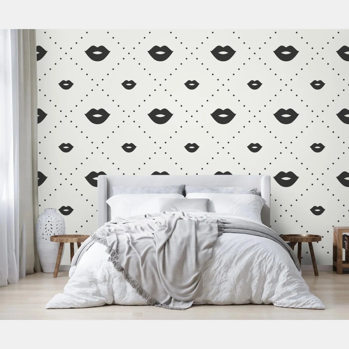 Papier peint motif lèvres minimalistes en noir et blanc – Wallnifity® Papier peint motif lèvres minimalistes en noir et blanc – Wallnifity®