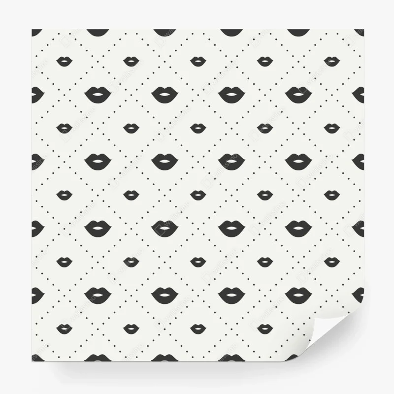 Papier peint motif lèvres minimalistes en noir et blanc – Wallnifity® Papier peint motif lèvres minimalistes en noir et blanc – Wallnifity®