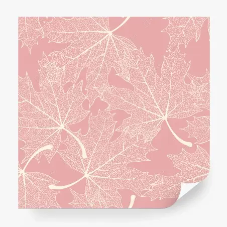 Papier peint motif de feuilles stylisées rose et crème – Wallnifity®