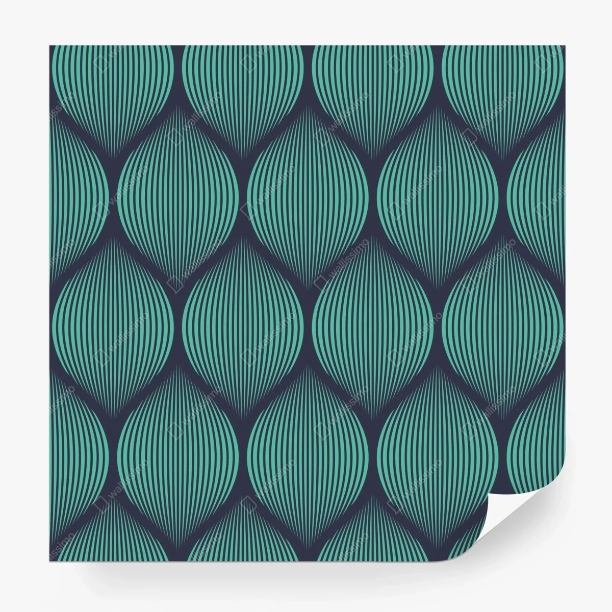 Papier peint motif géométrique turquoise et bleu marine – Wallnifity®