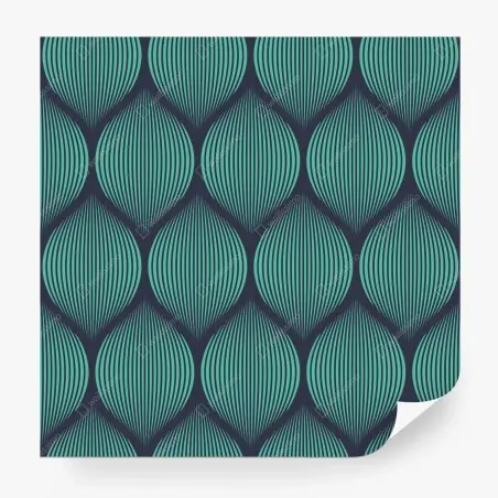 Papier peint motif géométrique turquoise et bleu marine – Wallnifity®
