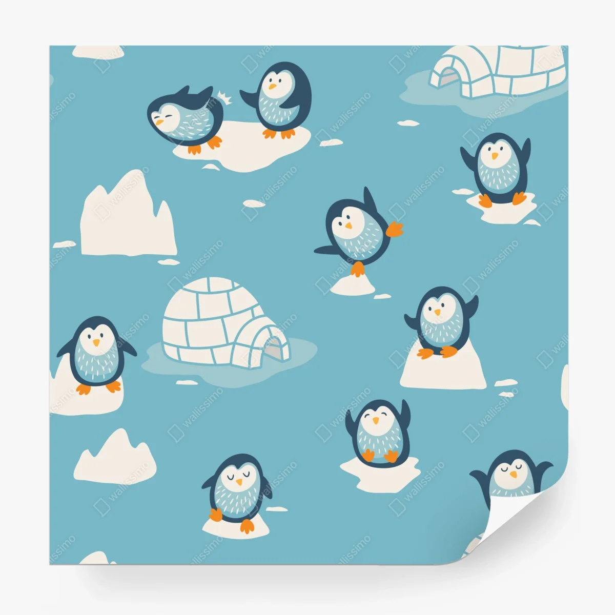 Papier peint douce scène de pingouins sur la banquise – Wallnifity® Papier peint douce scène de pingouins sur la banquise – Wallnifity®