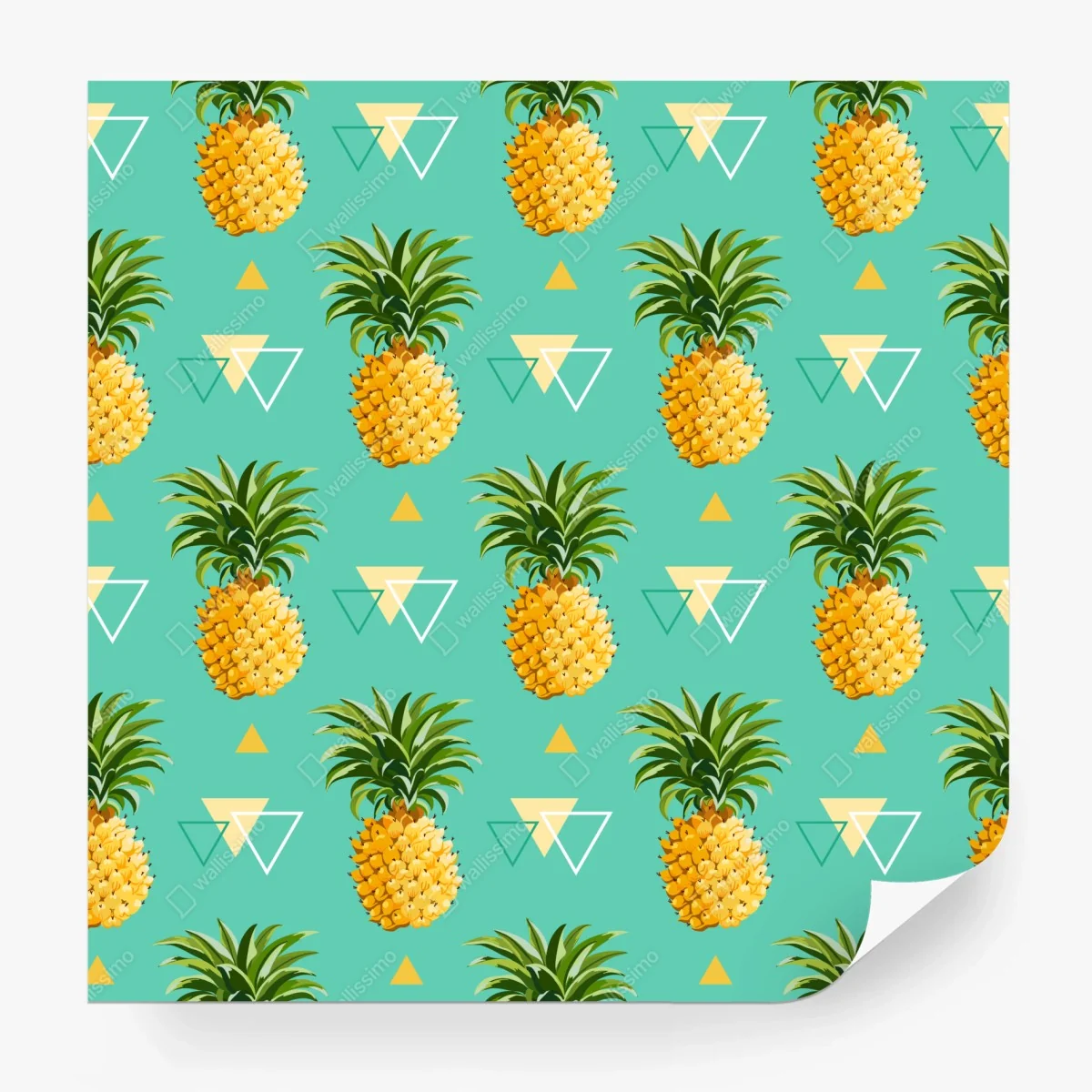 Papier peint motif ananas tropical géométrique – Wallnifity® Papier peint motif ananas tropical géométrique – Wallnifity®