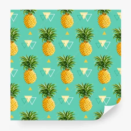 Papier peint motif ananas tropical géométrique – Wallnifity®