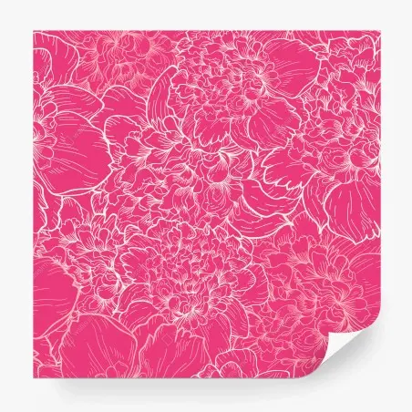 Papier peint motif floral de pivoines rose et blanc – Wallnifity®
