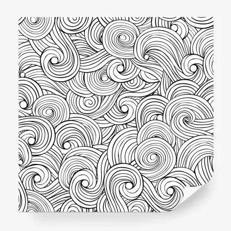 Papier peint motif tourbillonnant abstrait en noir et blanc – Wallnifity®
