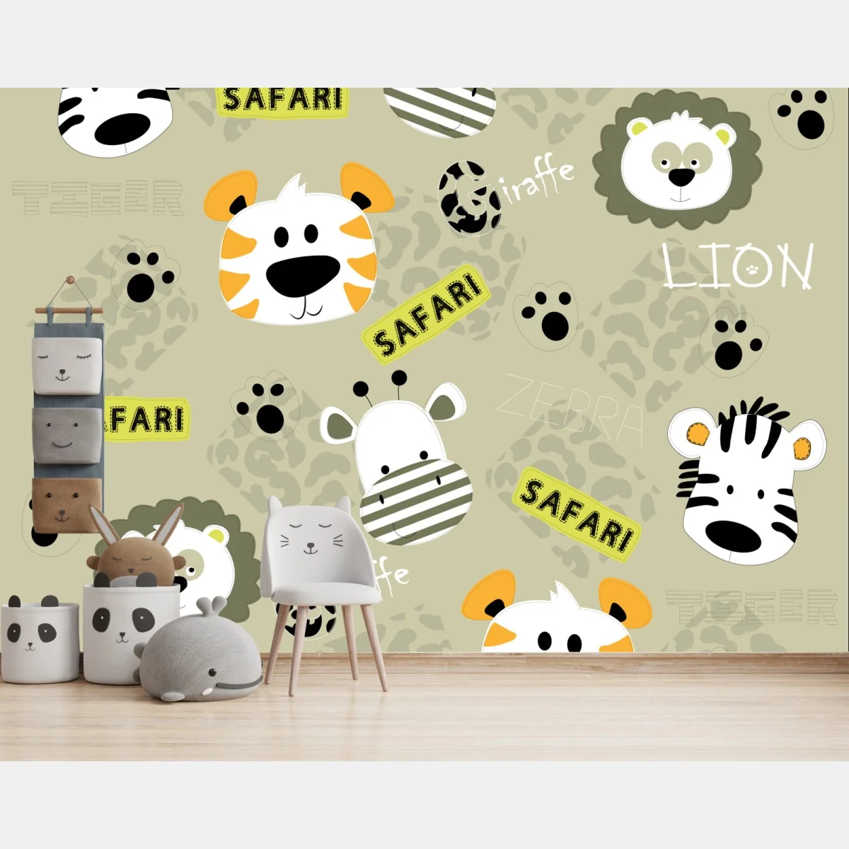 Papier peint motif safari mignon pour chambre d'enfant – Wallnifity® Papier peint motif safari mignon pour chambre d'enfant – Wallnifity®