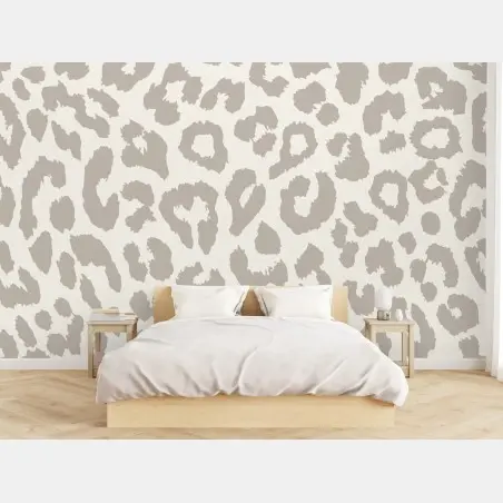 Papier peint motif léopard beige élégant pour intérieur – Wallnifity®