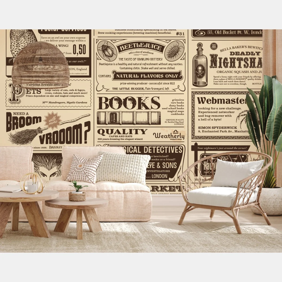 Papier peint affiche vintage de curiosités magiques – Wallnifity® Papier peint affiche vintage de curiosités magiques – Wallnifity®