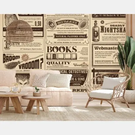 Papier peint affiche vintage de curiosités magiques – Wallnifity®