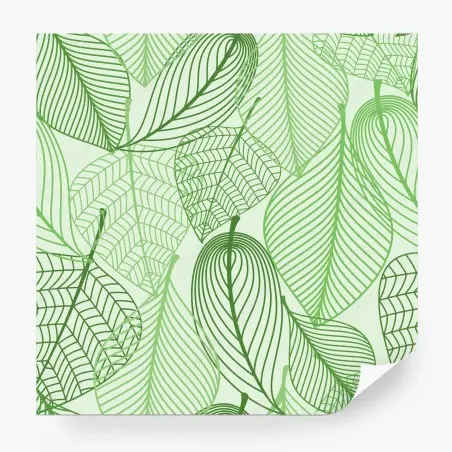 Papier peint motif feuilles graphiques vertes – Wallnifity®