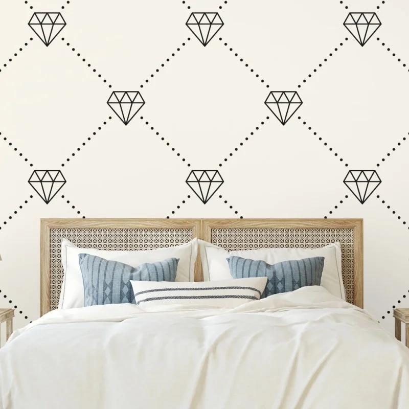Papier peint motif diamant minimaliste sur fond beige – Wallnifity® Papier peint motif diamant minimaliste sur fond beige – Wallnifity®