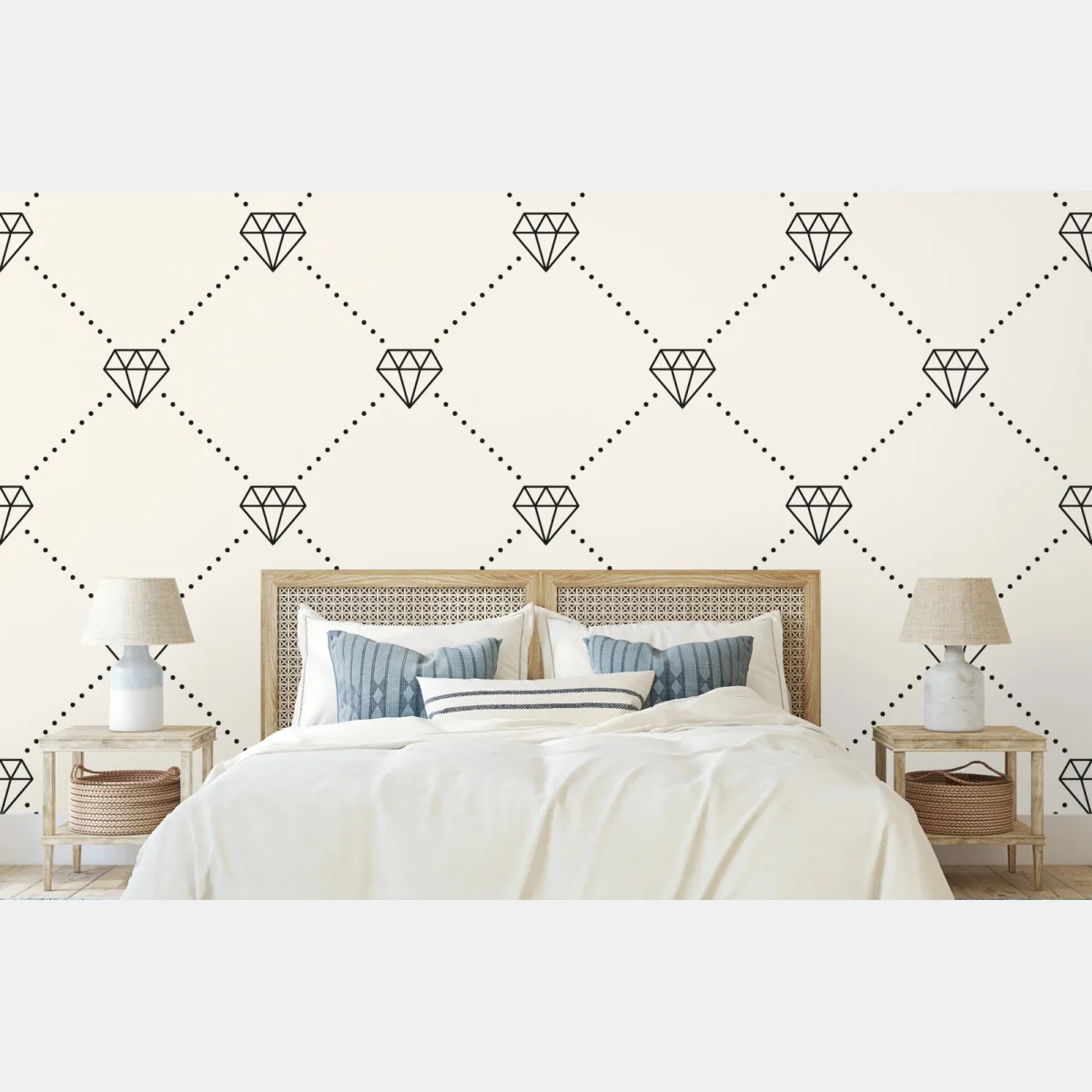 Papier peint motif diamant minimaliste sur fond beige – Wallnifity® Papier peint motif diamant minimaliste sur fond beige – Wallnifity®