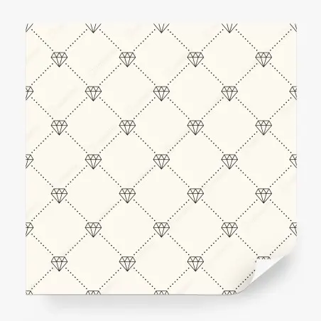 Papier peint motif diamant minimaliste sur fond beige – Wallnifity®