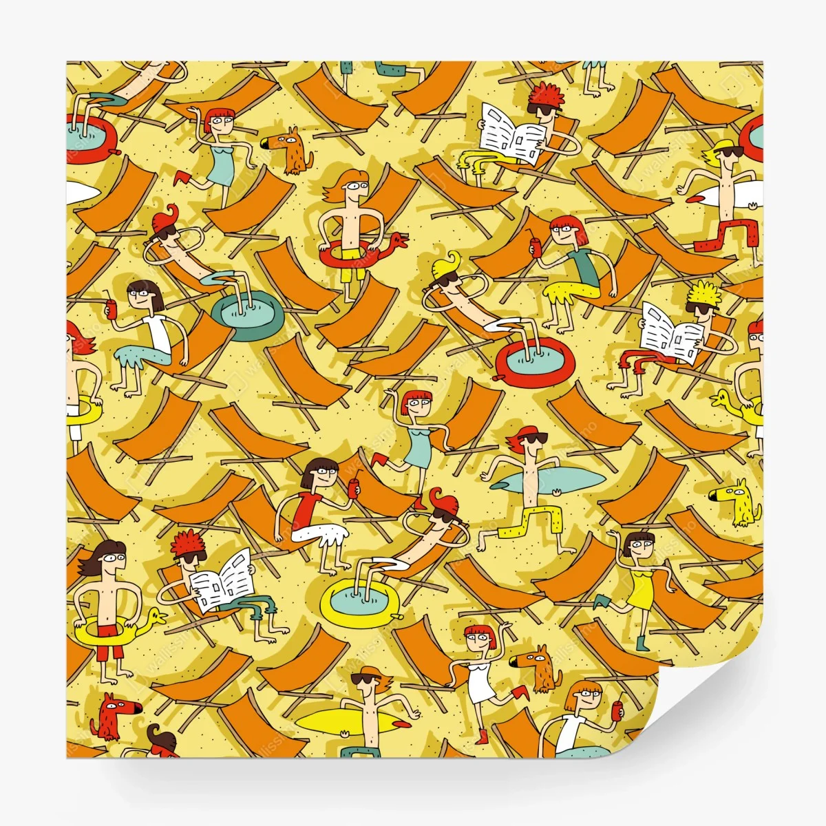 Papier peint scène de plage ensoleillée, motif estival – Wallnifity® Papier peint scène de plage ensoleillée, motif estival – Wallnifity®