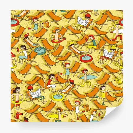 Papier peint scène de plage ensoleillée, motif estival – Wallnifity®
