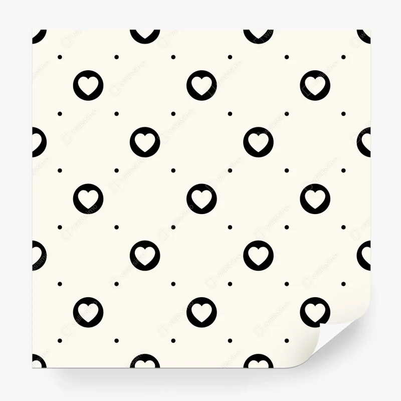 Papier peint motif cœur minimaliste monochrome pour décoration murale – Wallnifity® Papier peint motif cœur minimaliste monochrome pour décoration murale – Wallnifity®