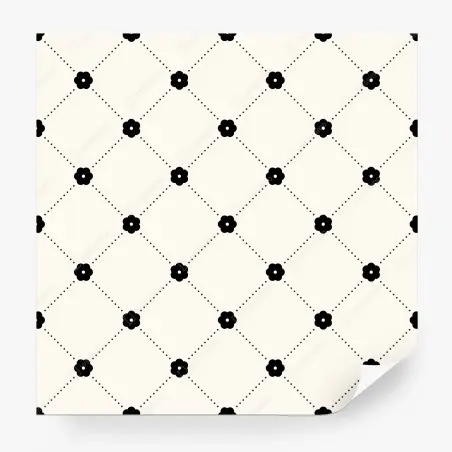 Papier peint motif floral géométrique noir et blanc – Wallnifity®