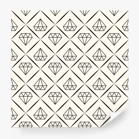 Papier peint motif diamant géométrique noir et blanc – Wallnifity®