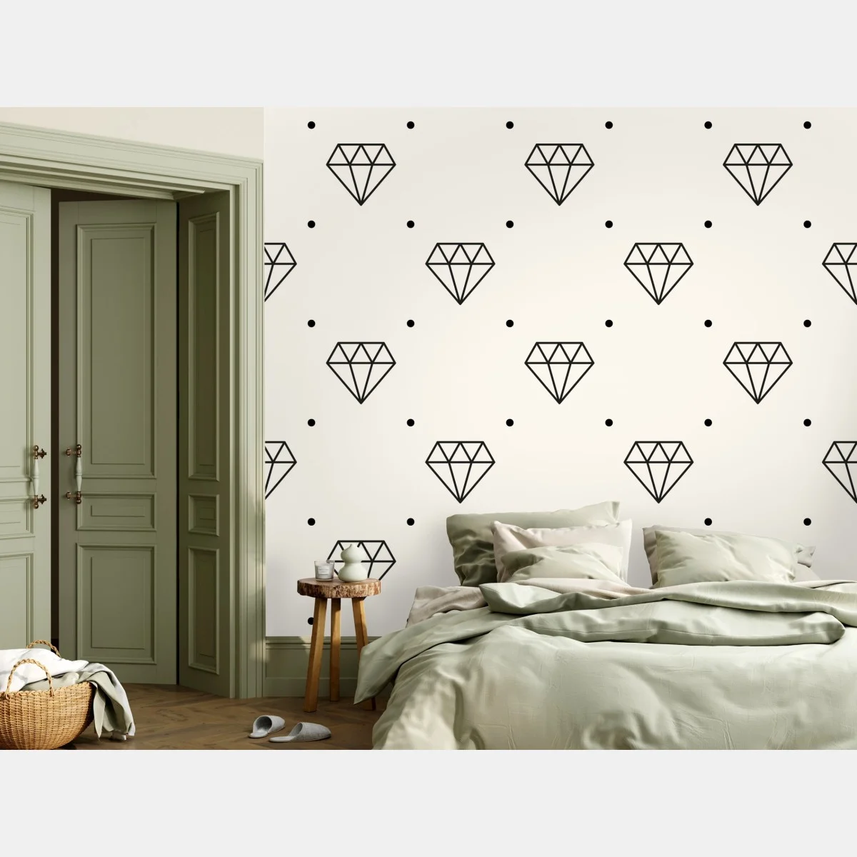 Papier peint motif de diamants géométriques minimaliste – Wallnifity® Papier peint motif de diamants géométriques minimaliste – Wallnifity®