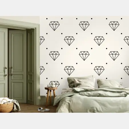Papier peint motif de diamants géométriques minimaliste – Wallnifity®