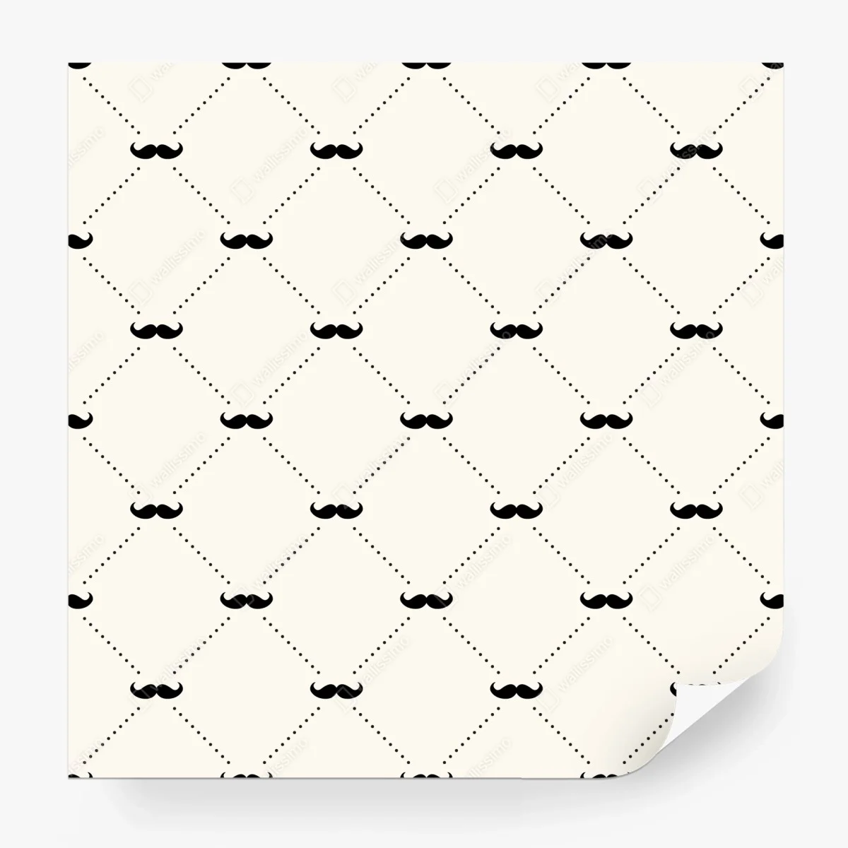 Papier peint motif de moustaches rétro en losanges – Wallnifity® Papier peint motif de moustaches rétro en losanges – Wallnifity®
