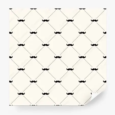 Papier peint motif de moustaches rétro en losanges – Wallnifity®