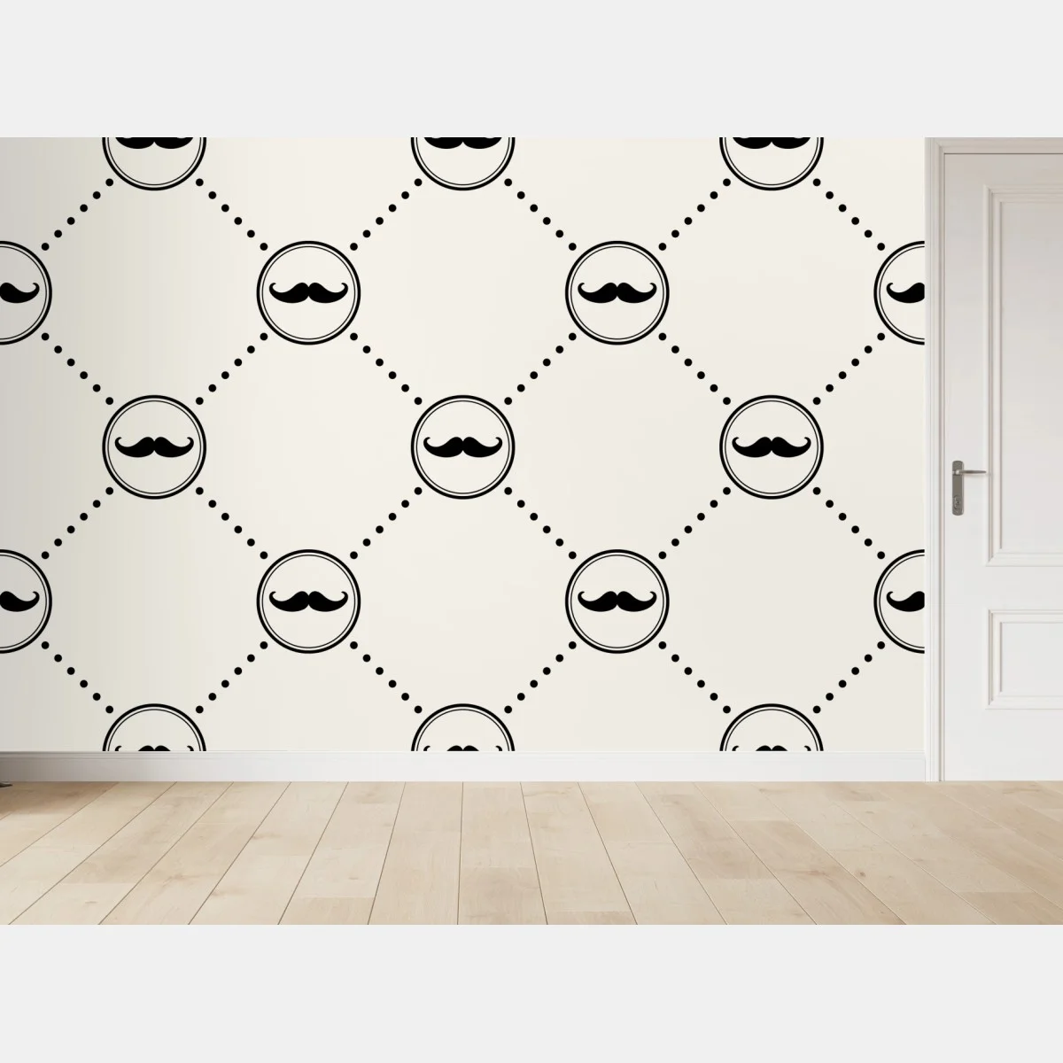 Papier peint motif moustaches rétro en réseau – Wallnifity® Papier peint motif moustaches rétro en réseau – Wallnifity®