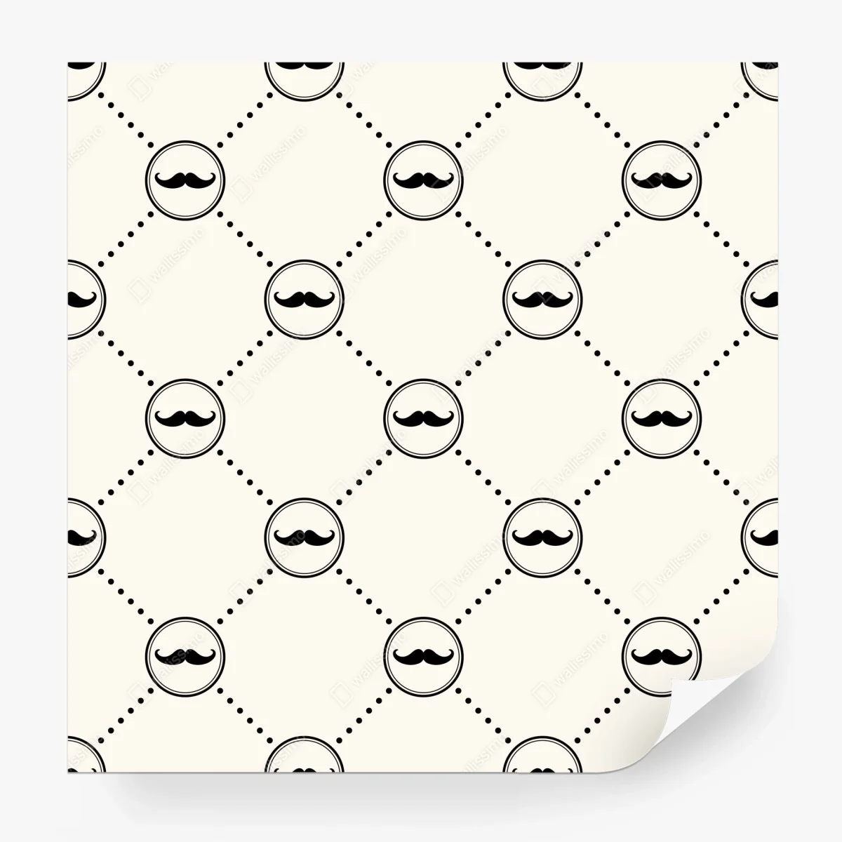 Papier peint motif moustaches rétro en réseau – Wallnifity® Papier peint motif moustaches rétro en réseau – Wallnifity®