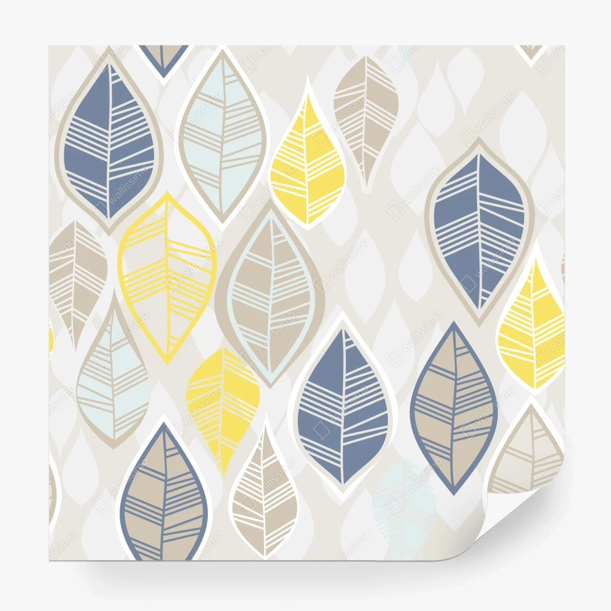 Papier peint motif feuilles scandinaves pastel – Wallnifity®