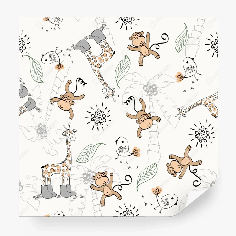 Papier peint motif jungle mignon pour chambre d'enfant – Wallnifity® Papier peint motif jungle mignon pour chambre d'enfant – Wallnifity®