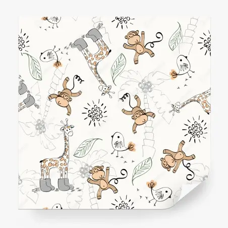 Papier peint motif jungle mignon pour chambre d'enfant – Wallnifity®