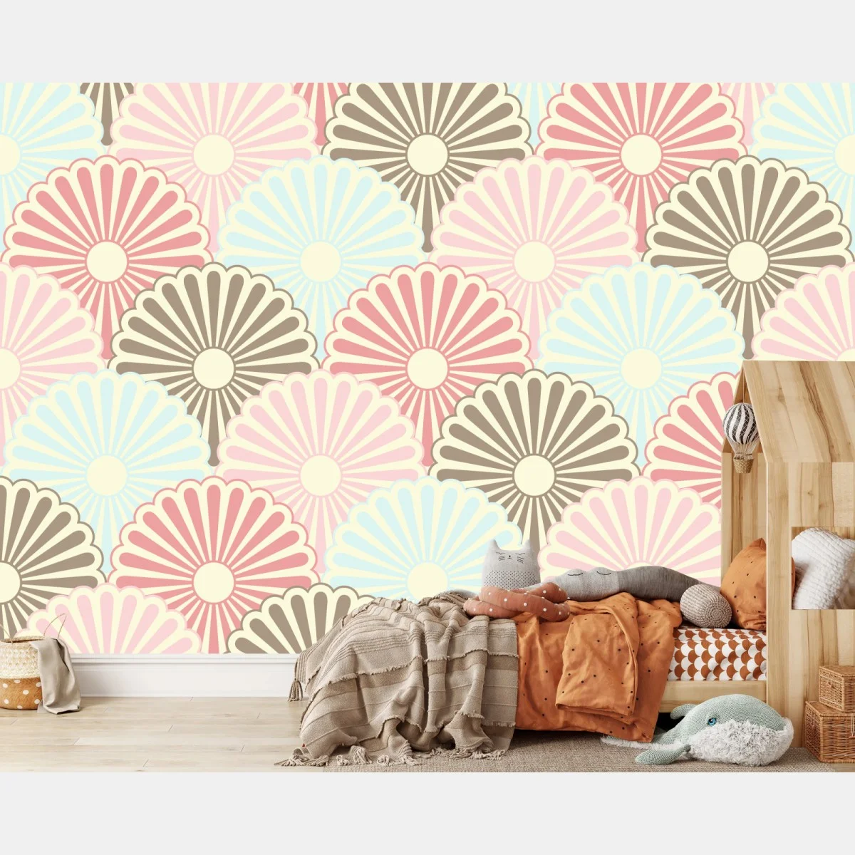 Papier peint motif floral rétro aux pastels délicats – Wallnifity® Papier peint motif floral rétro aux pastels délicats – Wallnifity®