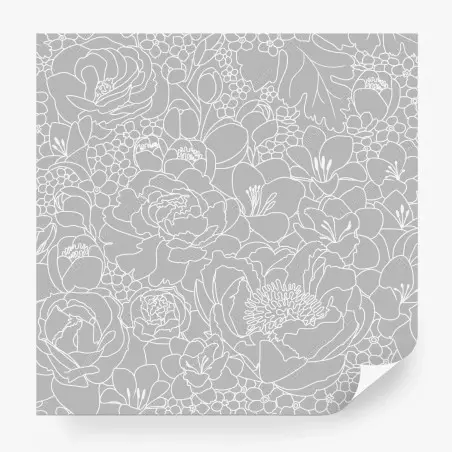 Papier peint motif floral monochrome élégant – Wallnifity®