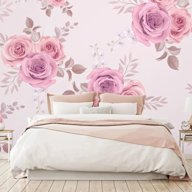 Papier peint motif floral de roses pastel – Wallnifity® Papier peint motif floral de roses pastel – Wallnifity®
