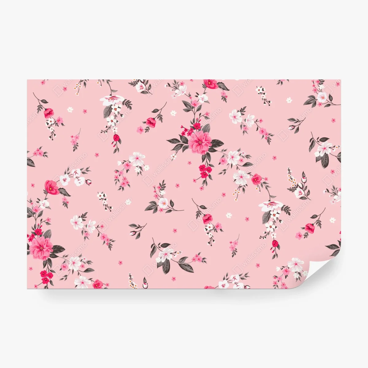 Papier peint douceur florale rose et blanche – Wallnifity®