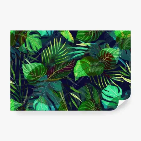 Papier peint jungle de feuilles tropicales luxuriante – Wallnifity®