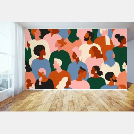 Papier peint visages de la diversité – Wallnifity®