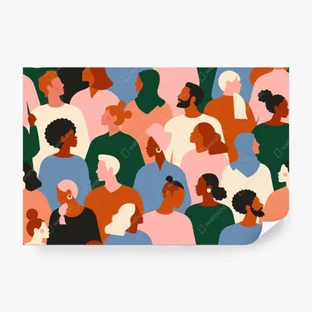 Papier peint visages de la diversité – Wallnifity®