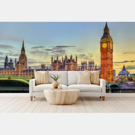Papier peint coucher de soleil sur Big Ben à Londres – Wallnifity®
