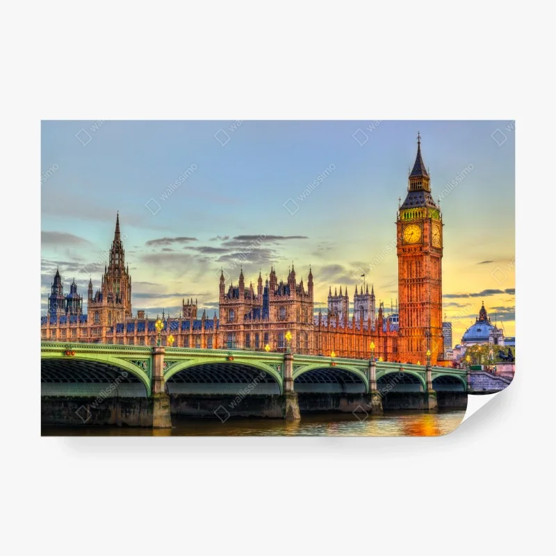 Papier peint coucher de soleil sur Big Ben à Londres – Wallnifity® Papier peint coucher de soleil sur Big Ben à Londres – Wallnifity®