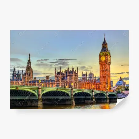 Papier peint coucher de soleil sur Big Ben à Londres – Wallnifity®