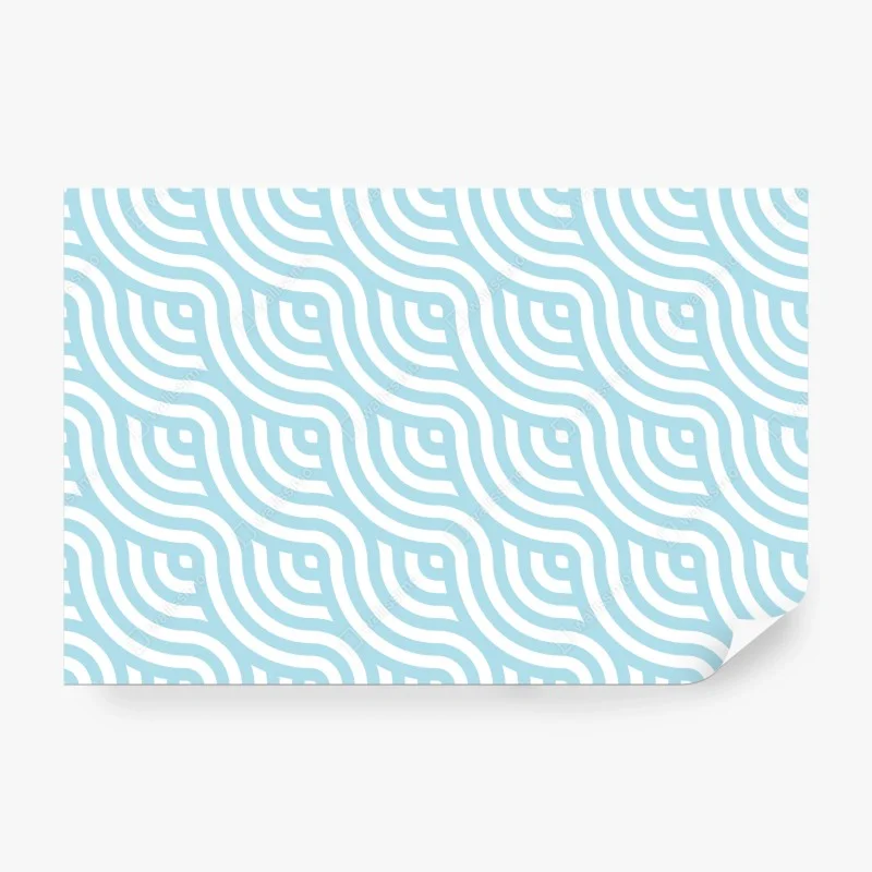 Papier peint motif géométrique ondulé bleu et blanc – Wallnifity® Papier peint motif géométrique ondulé bleu et blanc – Wallnifity®