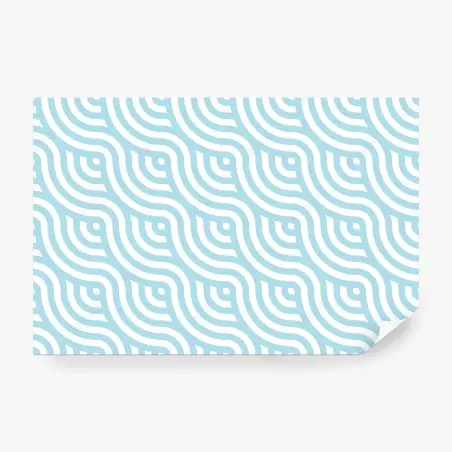 Papier peint motif géométrique ondulé bleu et blanc – Wallnifity®